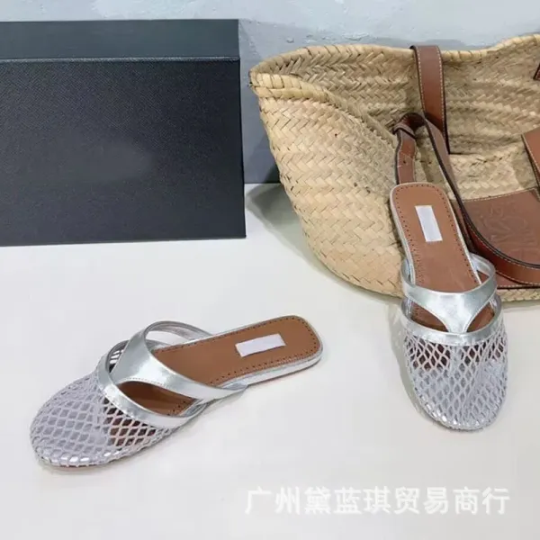Gold Mesh Mule Slippers - 8