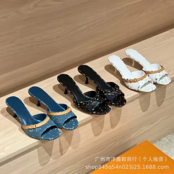Louis Vuitton Multicolor Monogram Mule White Heels - 3