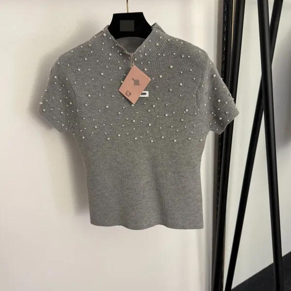 MMY Pearl-Embellished Knit Top Black - 6
