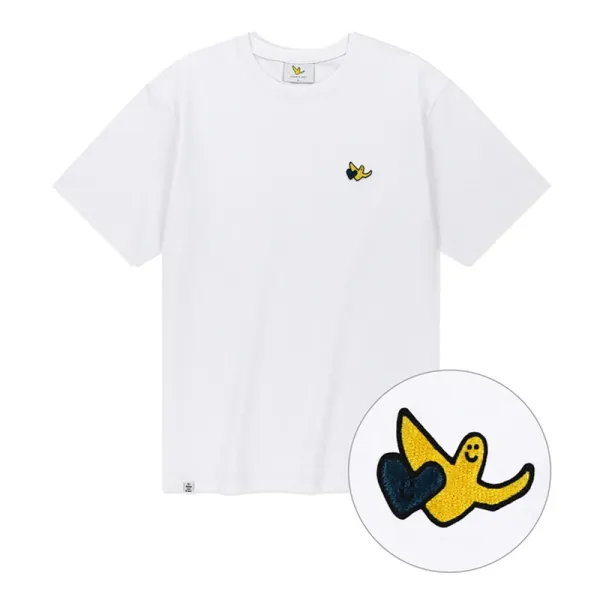 Nobady & Foskis Banana Ghost Embroidered White T-Shirt - 1