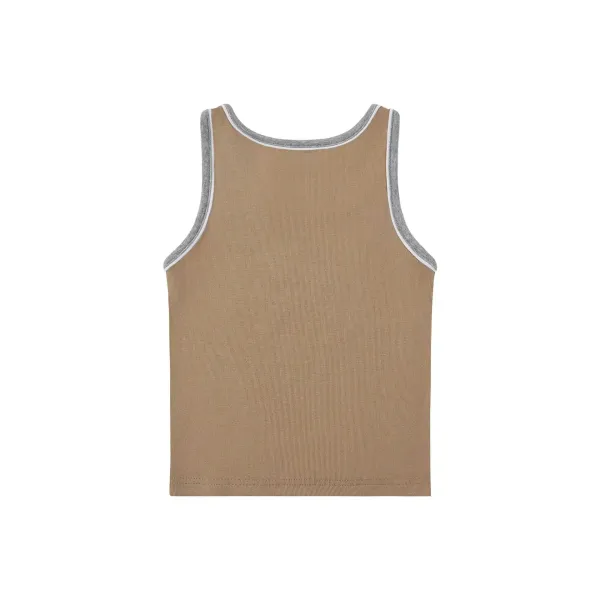 Rest & Recreation Rest & Recre-ation Beige Ribbed Vest-Top - 8