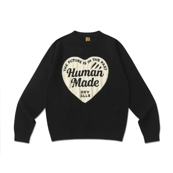 Human Made x Dry Alls Heart Logo Knit Sweater Beige - 5