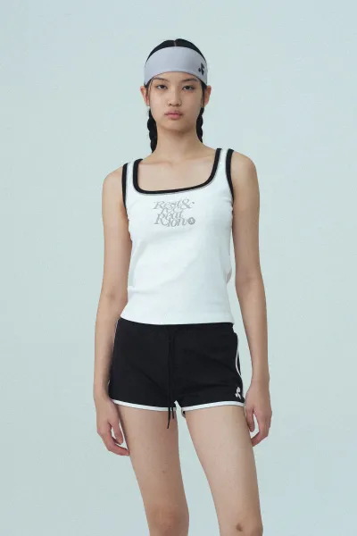 Rest & Recreation Rest & Recre-ation Beige Ribbed Vest-Top - 38