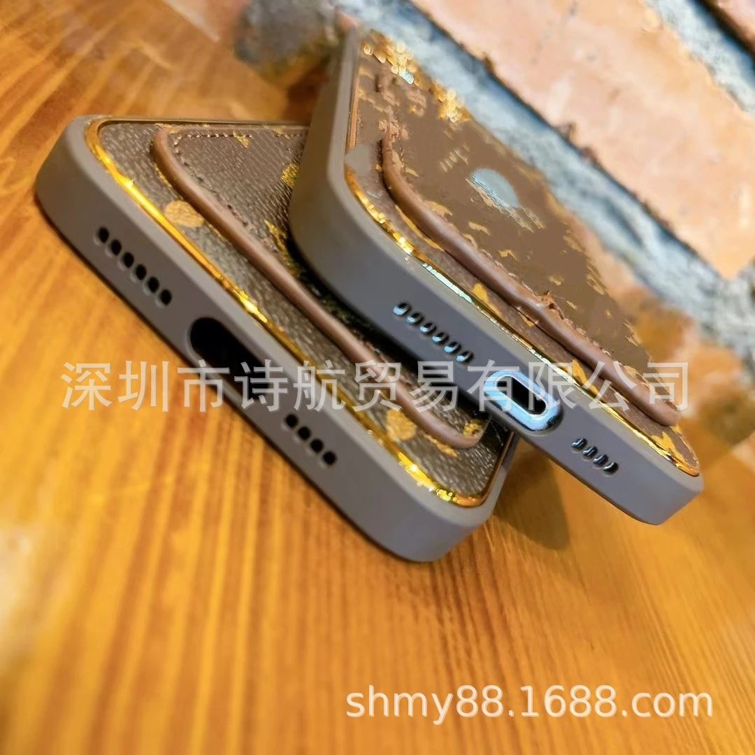 Louis Vuitton Monogram Phone Case with Card Holder Brown Gold - 4