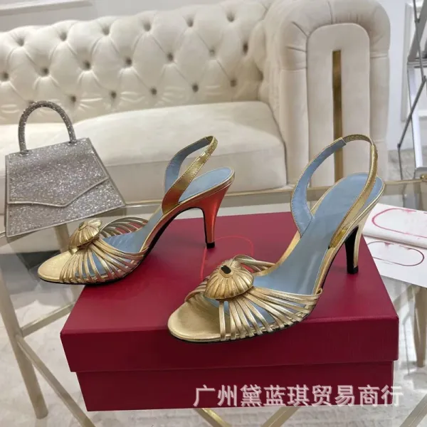 Silver Pleated Bow Slingback Stilettos - 8