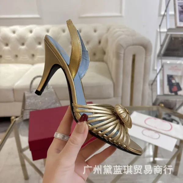 Silver Pleated Bow Slingback Stilettos - 7