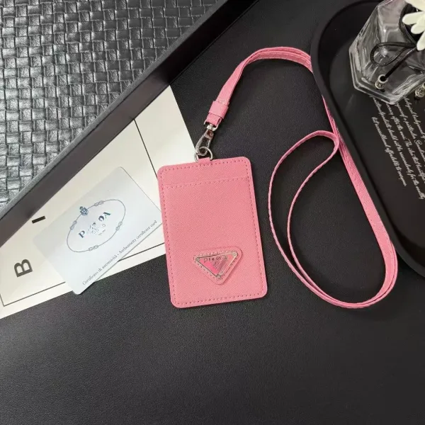 Prada Triangle Logo Cardholder Lanyard White Accessories - 5