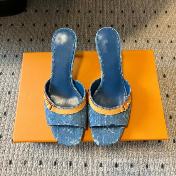 Louis Vuitton Multicolor Monogram Mule White Heels - 10