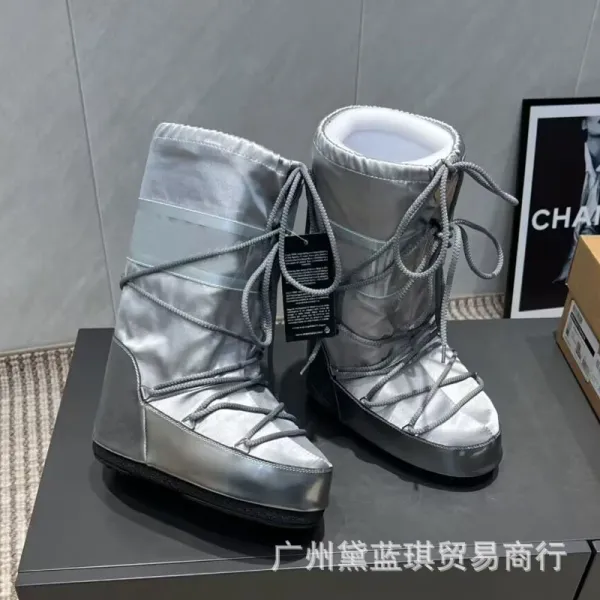 Moon Boot Metallic Silver Snow Boots - 4