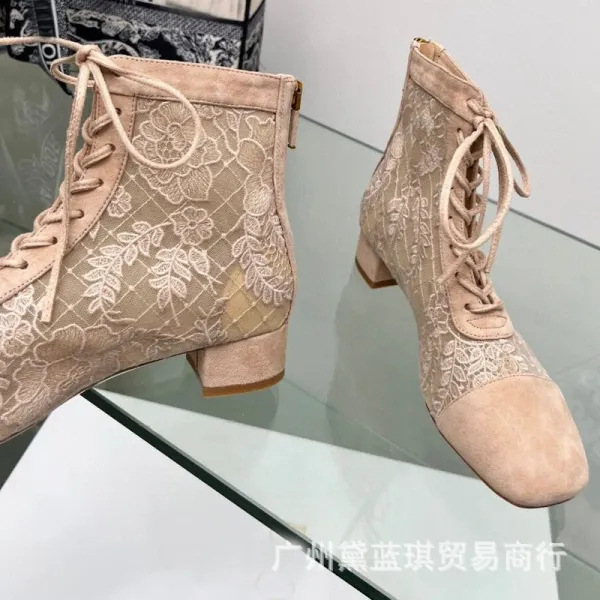 Dior Lace-Up Ankle Boots Black - 8