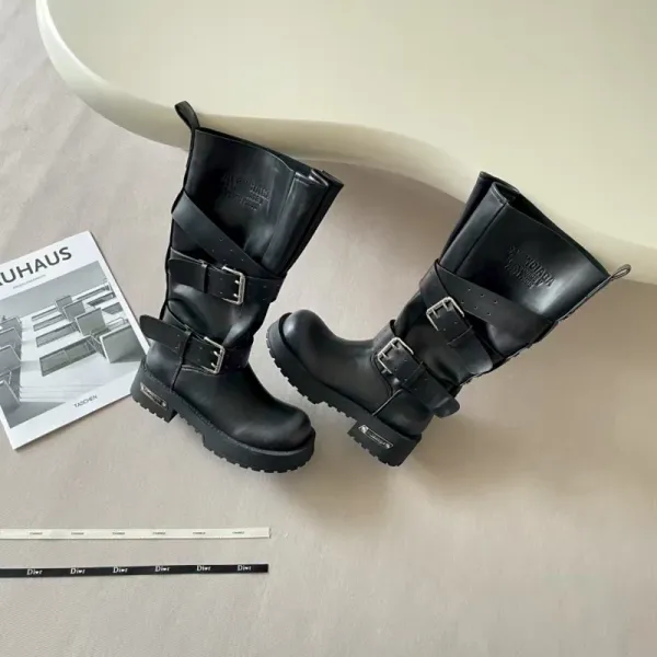 Dior x Maison Margiela Tabi-Inspired Buckle Boots Black Boots - 13