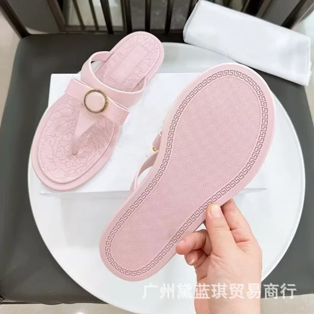 Unbranded Sandals Flat thong with slingback strap and round medallion detail product detail image 8