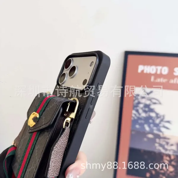 Gucci GG Marmont Phone Crossbody Bag Black/Red/Green - 8