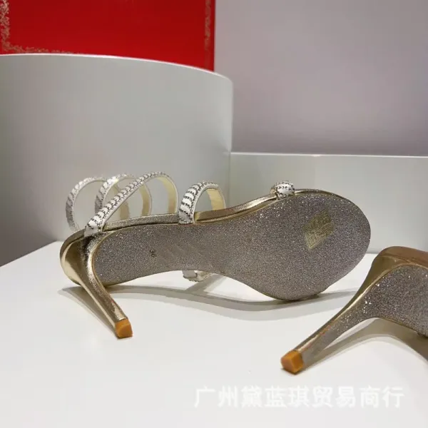 Versace Medusa Spiral Sandals Gold Stilettos - 11