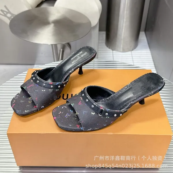 Louis Vuitton Multicolor Monogram Mule White Heels - 17