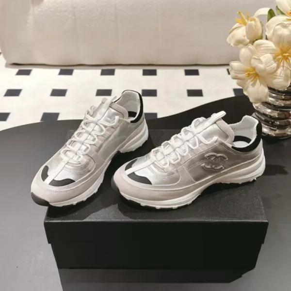 Chanel Sporty Chunky Sneakers Gold Pink White Sneakers - 13