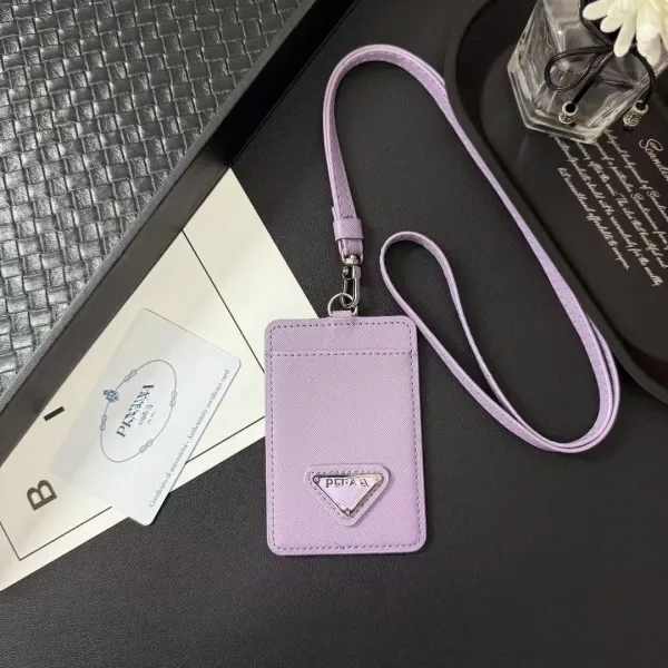 Prada Triangle Logo Cardholder Lanyard White Accessories - 7