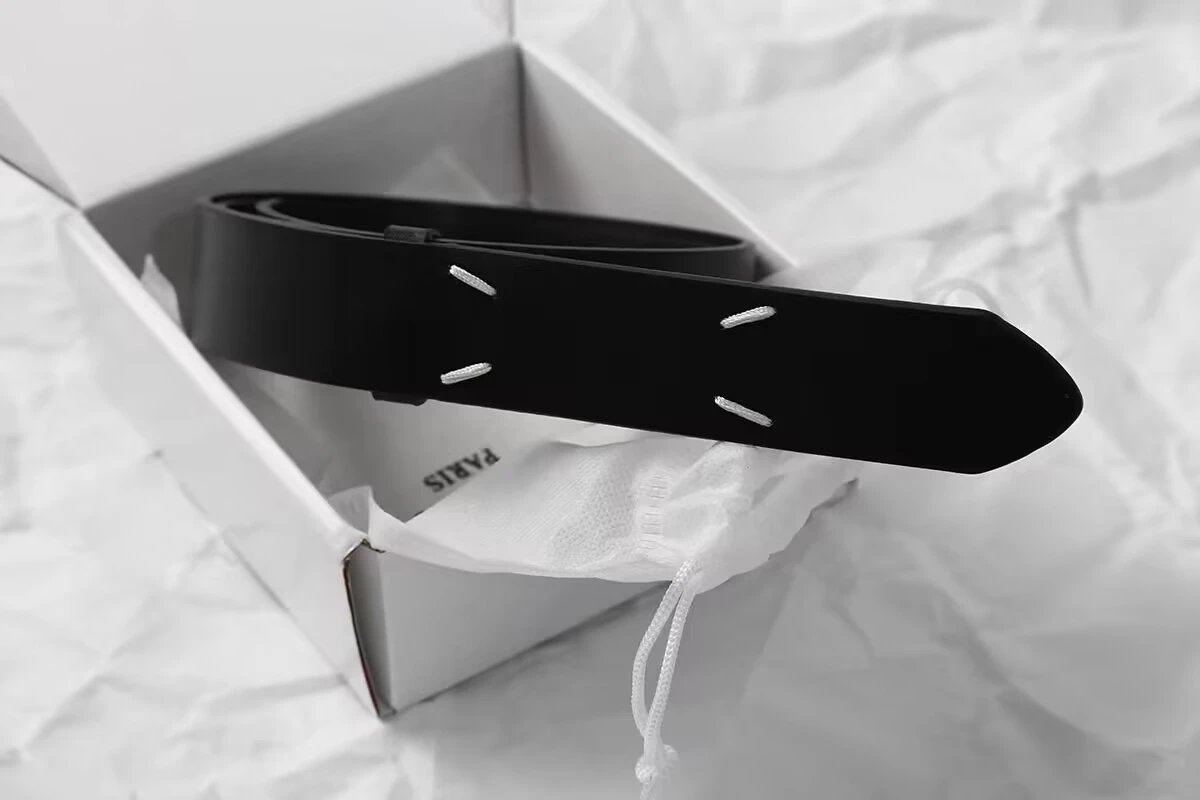 Maison Margiela Tabi Numbered Leather Belt Black - 8