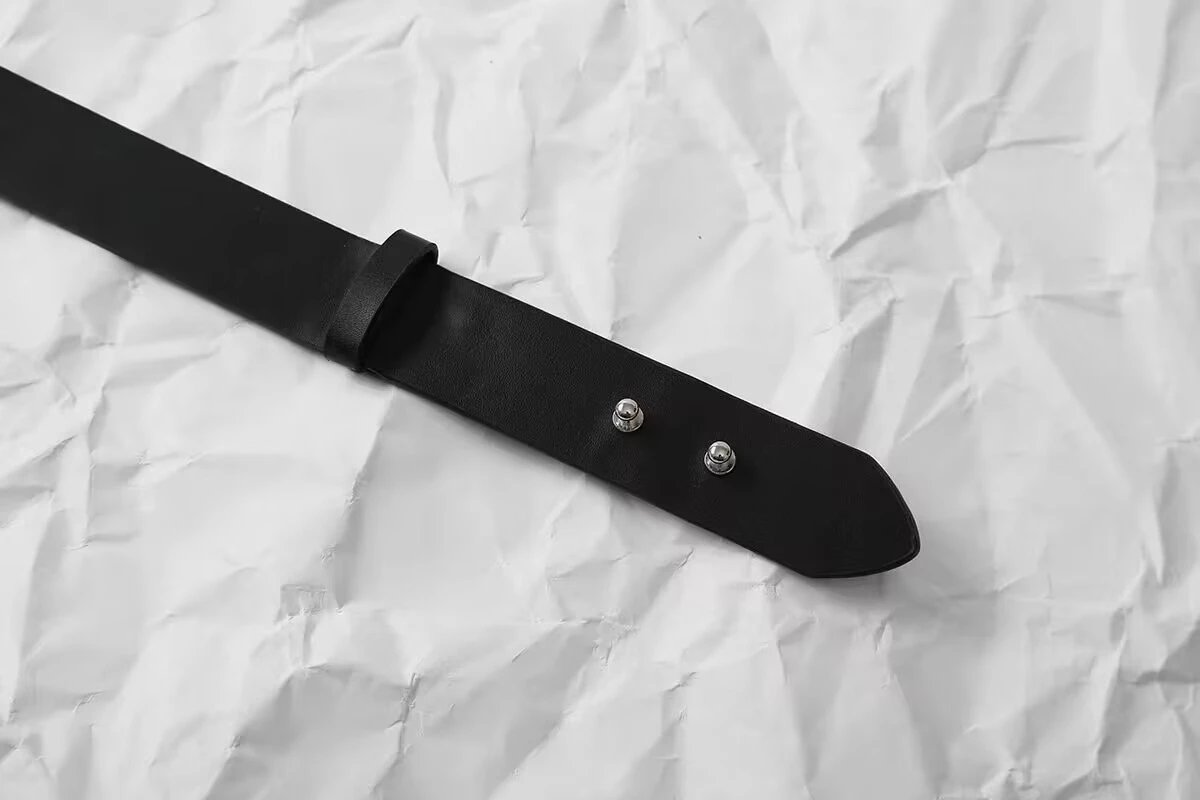 Maison Margiela Tabi Numbered Leather Belt Black - 12
