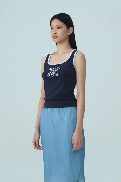 Rest & Recreation Rest & Recre-ation Beige Ribbed Vest-Top - 41