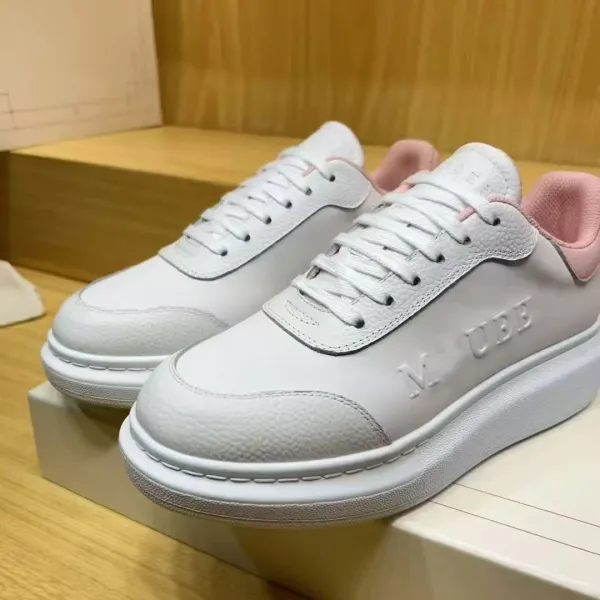 Alexander McQueen Oversized Sole Sneakers in Pale Pink and White - 14