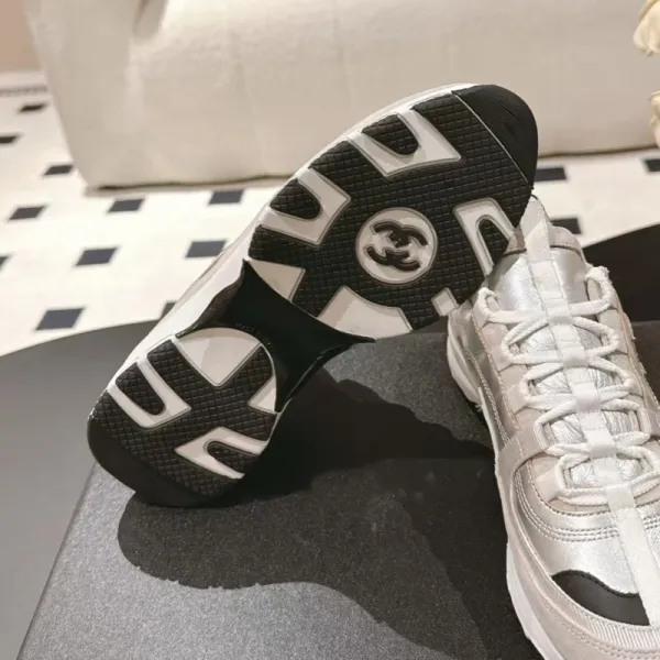Chanel Sporty Chunky Sneakers Gold Pink White Sneakers - 18