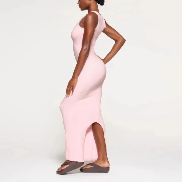 White Sleeveless Bodycon Midi Dress - 8