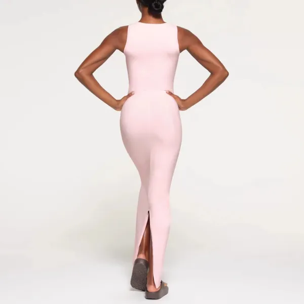 White Sleeveless Bodycon Midi Dress - 9