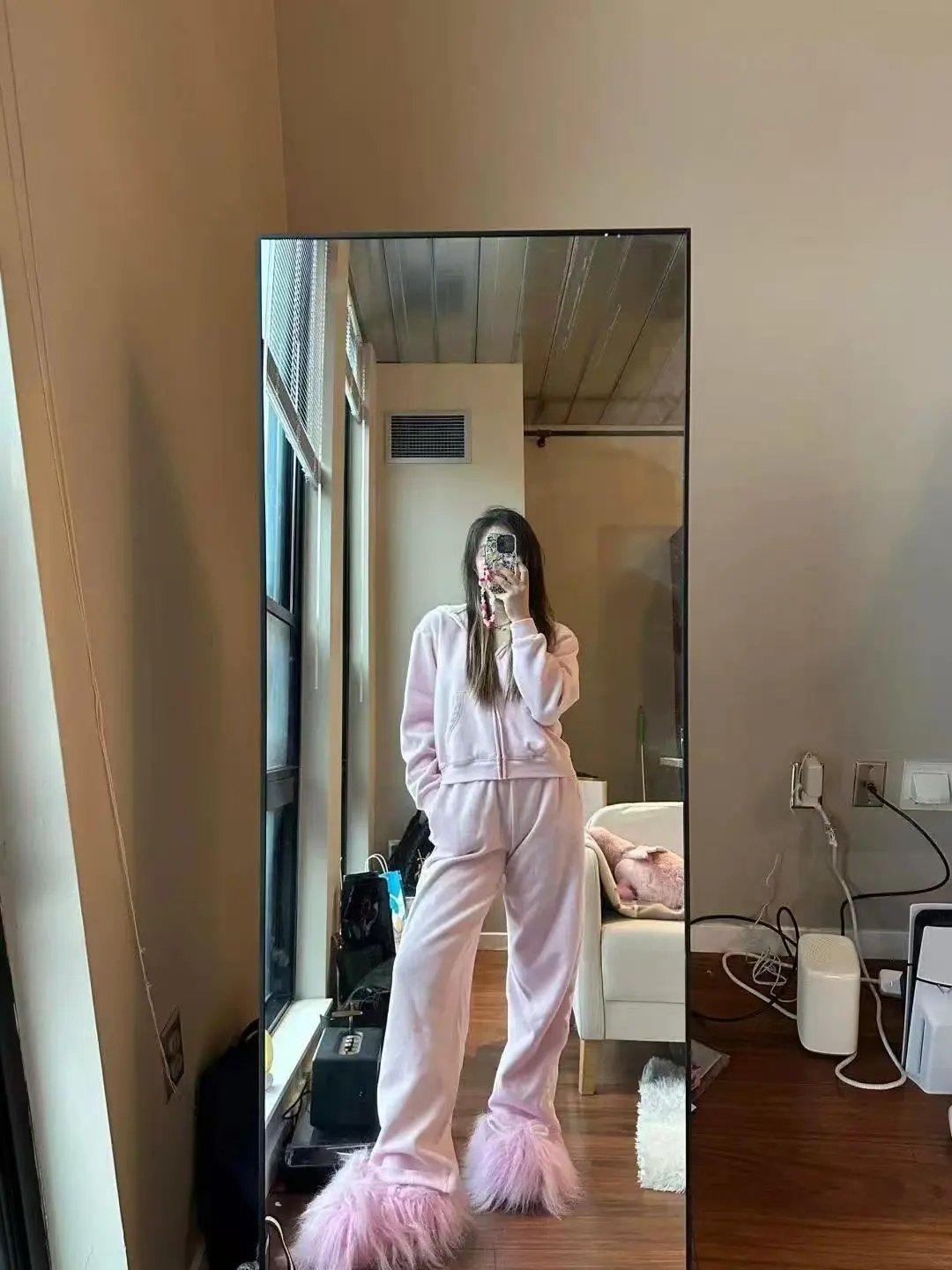 Design Wide-Leg Sweatpants Pink - 12