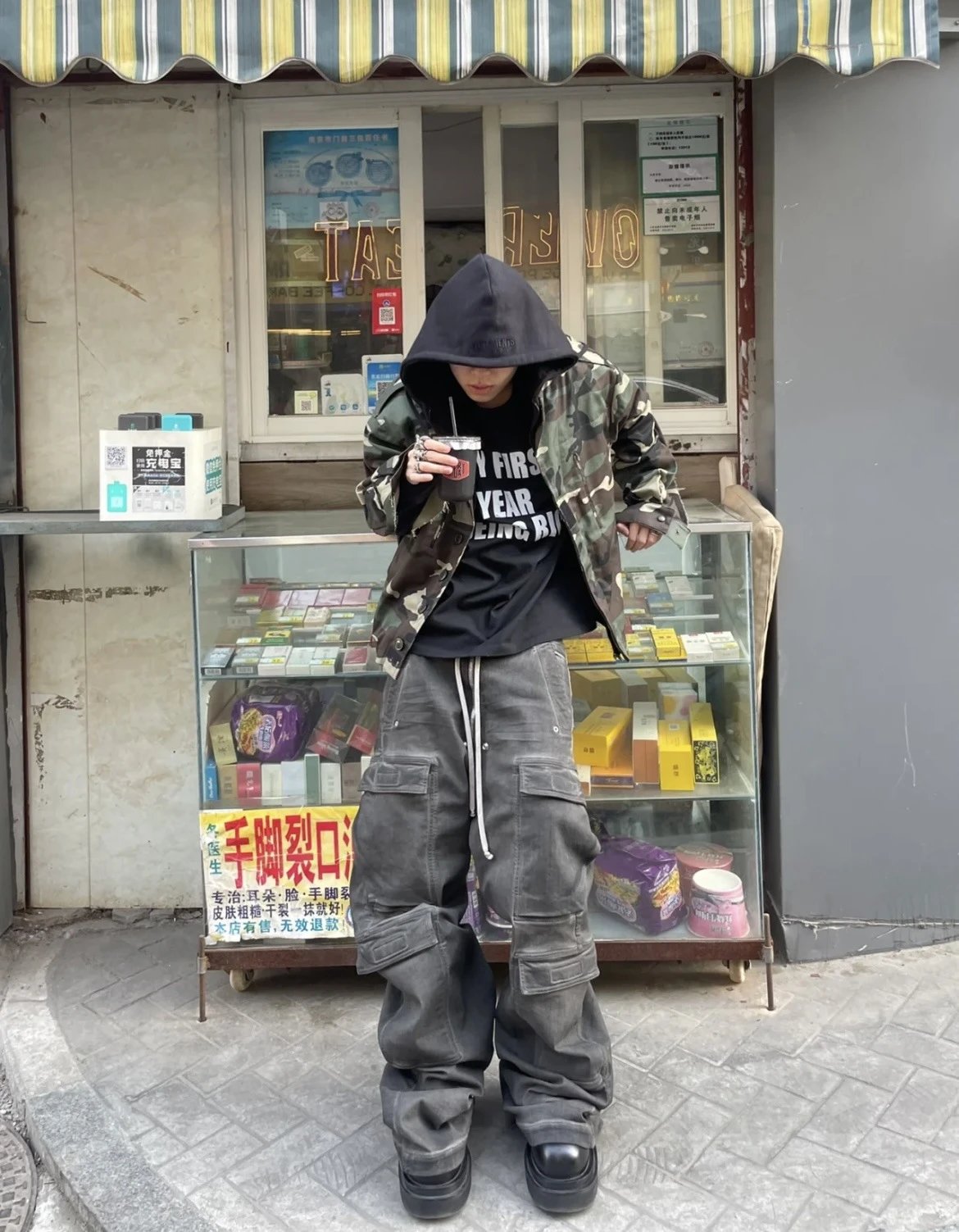 15PYCLAB Cargo Pants Distressed Gray Pants - 9