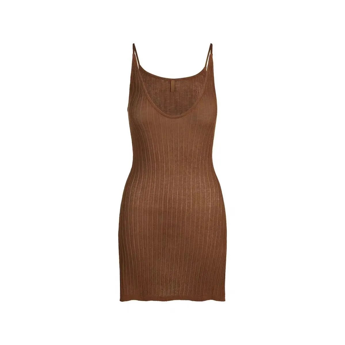 GRA Ribbed Knit Cami Top Brown - 6