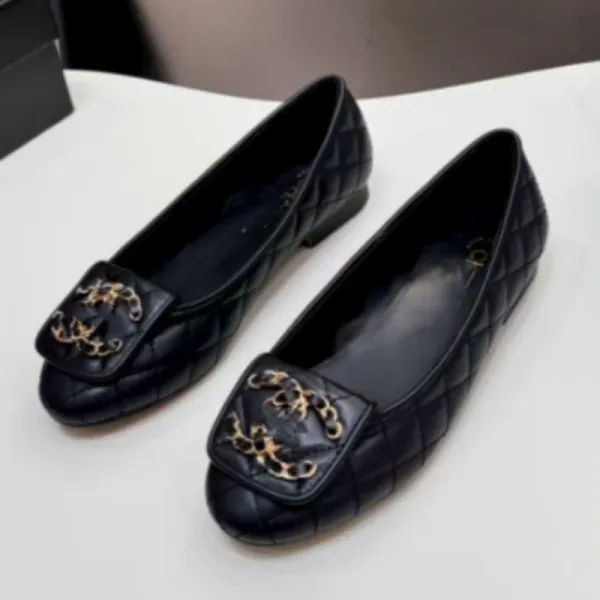 Chanel CC Logo Quilted Beige Ballet Flats - 11