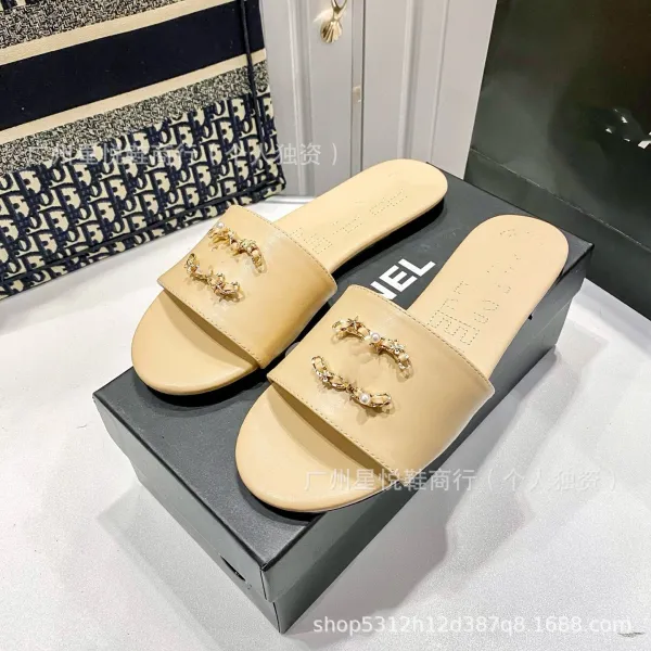 Chanel Tweed CC Logo Slide Sandals Black Multicolor - 8