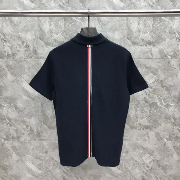 Thom Browne Classic Four-Bar Stripe Gray Polo - 31