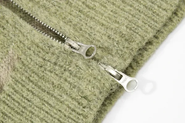 Design Striped Cropped Hoodie in Sage Green and Beige - 15