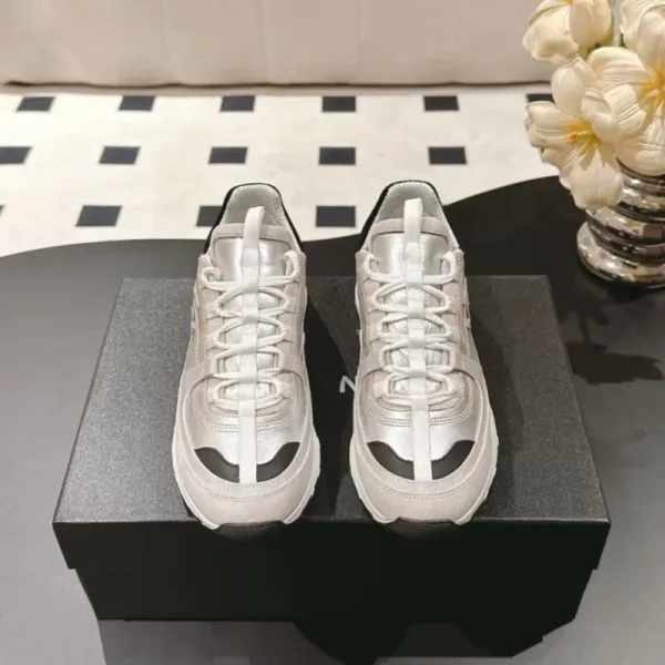 Chanel Sporty Chunky Sneakers Gold Pink White Sneakers - 11