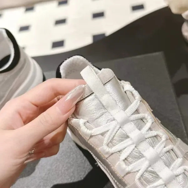 Chanel Sporty Chunky Sneakers Gold Pink White Sneakers - 19