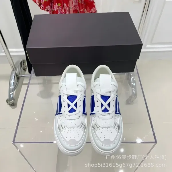 Valentino Garavani VLogo Strap Sneakers White Blue Sneakers - 5