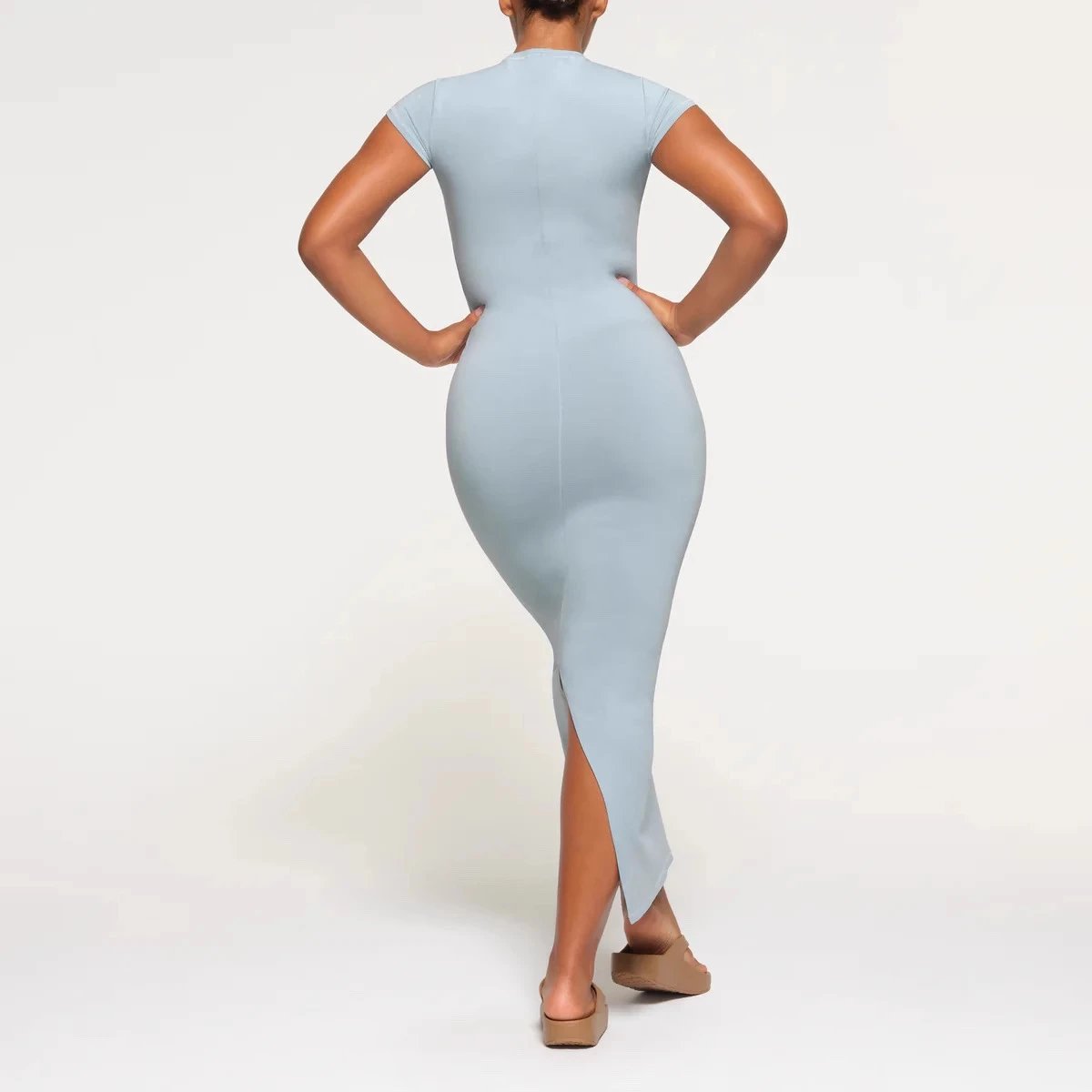 Saint Tears Minimalist Midi Dress Gray - 5