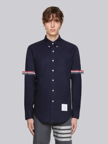 Thom Browne Classic Four-Bar Stripe Shirt Gray - 3