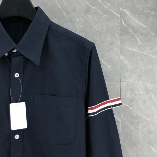 Thom Browne Classic Four-Bar Stripe Shirt Gray - 16