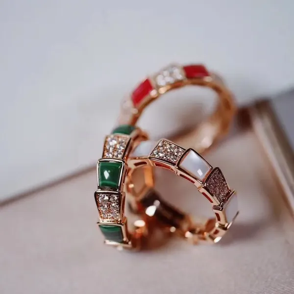 Bulgari Serpenti Viper Ring Silver and Gold Tone with Black Onyx and Diamonds - 3