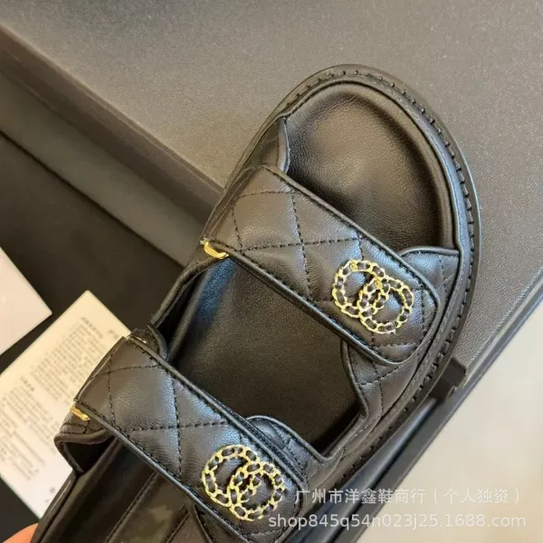 Chanel CC Logo Quilted Slide Sandals Burgundy - 12