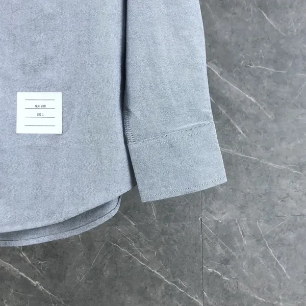 Thom Browne Classic Four-Bar Stripe Shirt Gray - 27