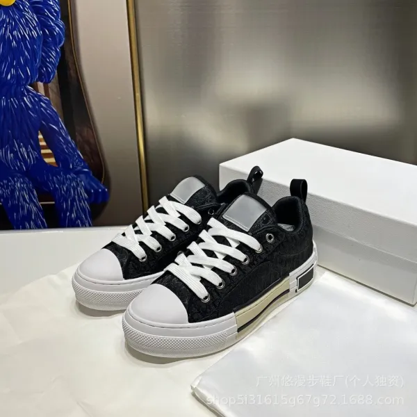 Dior B23 Oblique Beige Canvas Sneakers - 2