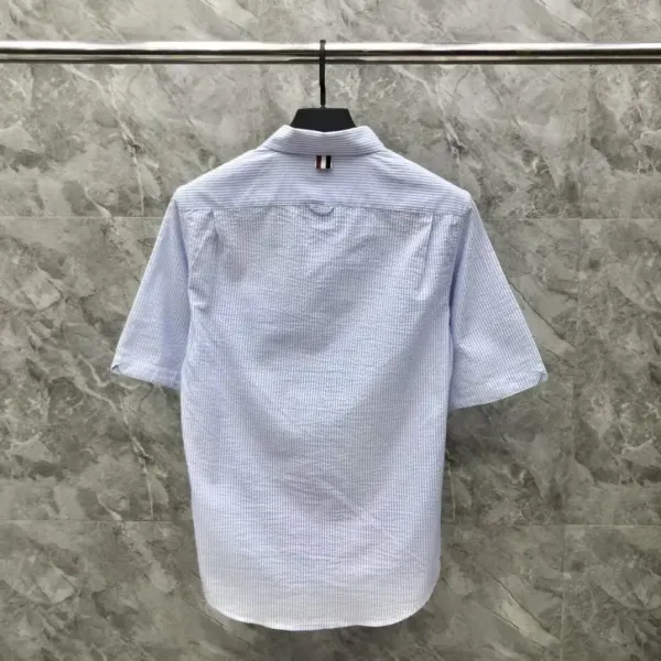 Thom Browne Short-Sleeve Oxford Shirt Light Blue - 6