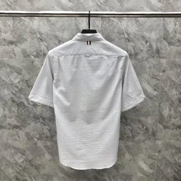 Thom Browne Short-Sleeve Oxford Shirt Light Blue - 8