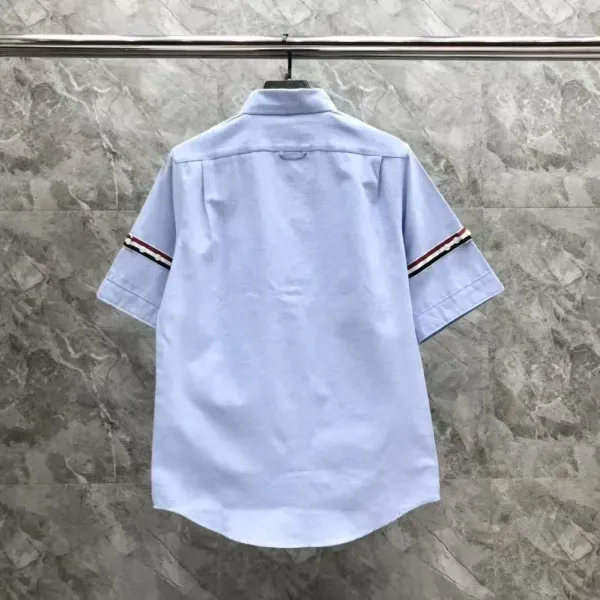 Thom Browne Short-Sleeve Oxford Shirt Light Blue - 33