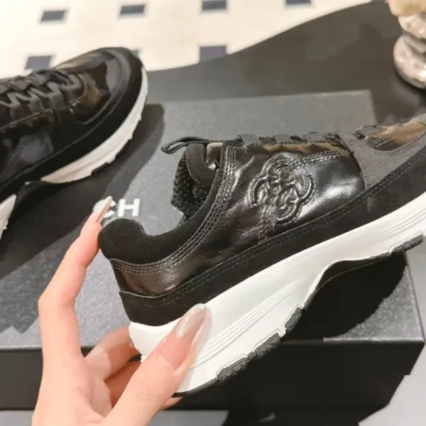 Chanel Sporty Chunky Sneakers Gold Pink White Sneakers - 24