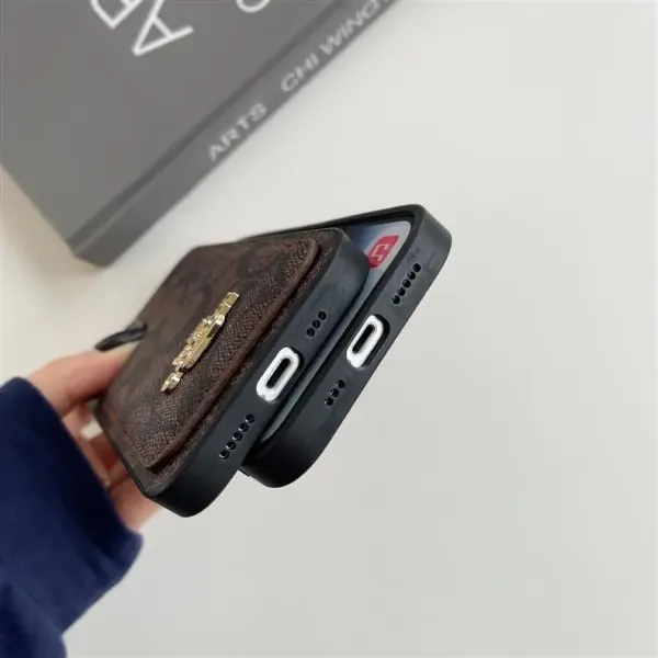 Coach Signature Print Cardholder Phone Case Black - 11